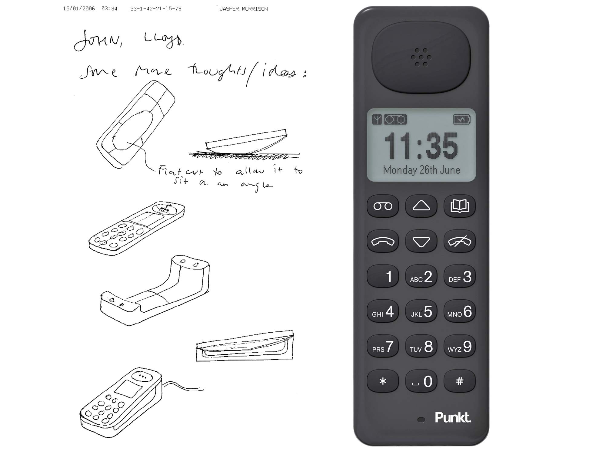 PUNKT. DP01 Téléphone Fixe sans Fil Design, DECT, Analogique, avec  Répondeur Intégré, Mains Libres, Jusqu' à 6 Combinés, pour la Maison ou Le  Bureau - Noir en destockage et reconditionné chez DealBurn